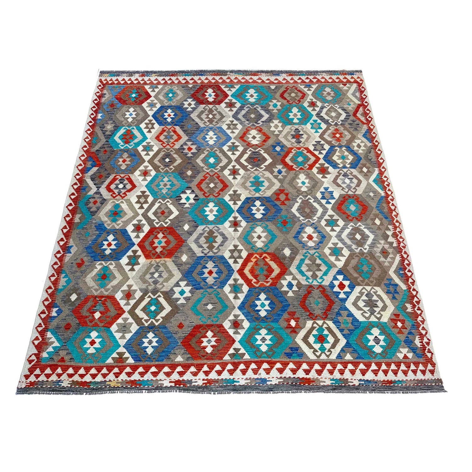 Hand Made Afghan Kilim 8' 3" x 10' 0" ft / 252 x 304 cm - No. P36878