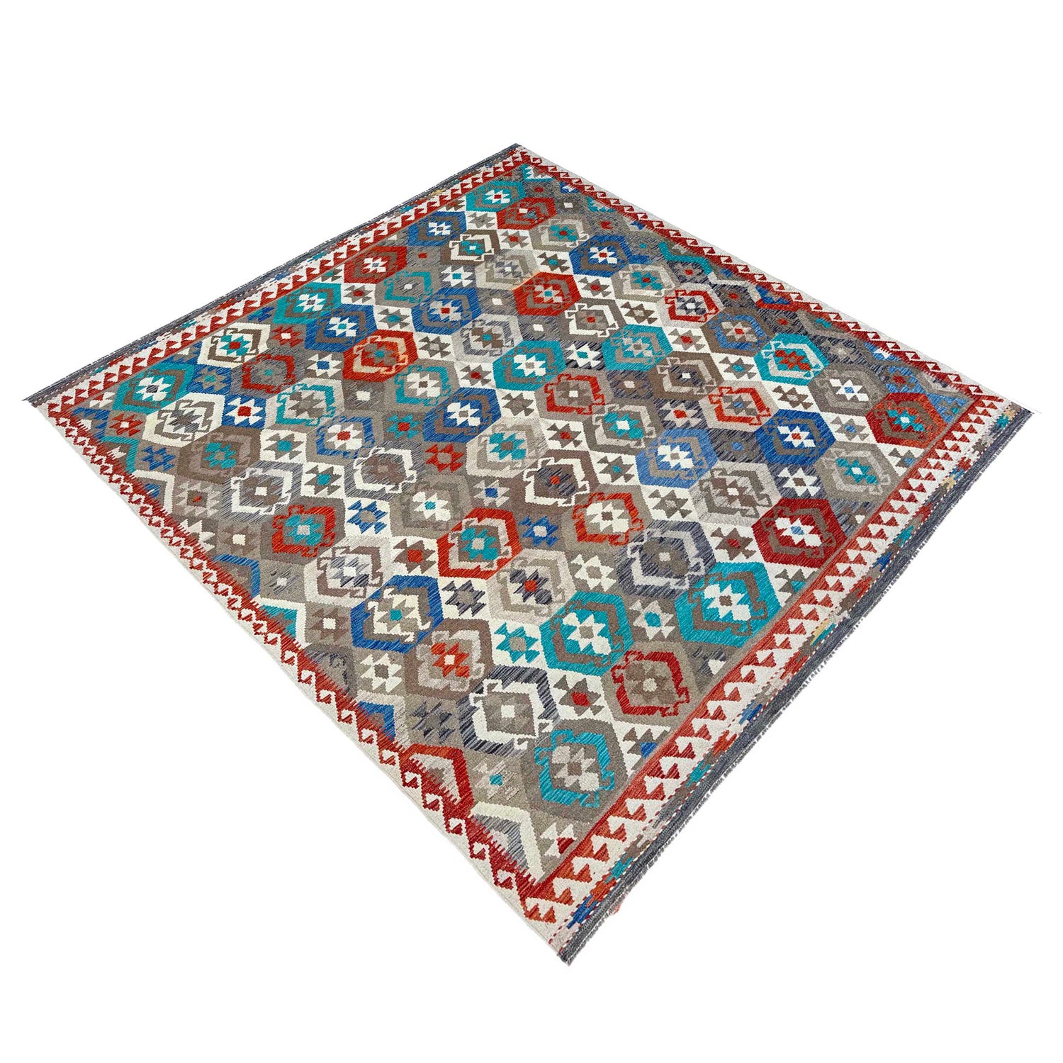 Hand Made Afghan Kilim 8' 3" x 10' 0" ft / 252 x 304 cm - No. P36878