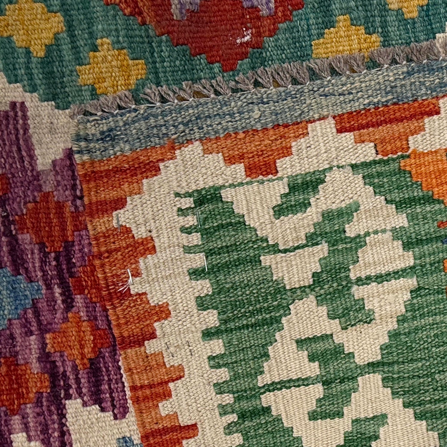 Hand Knotted Afghan Style Kilim 8' 5" x 10' 1" ft / 256 x 308 cm - No. P36881