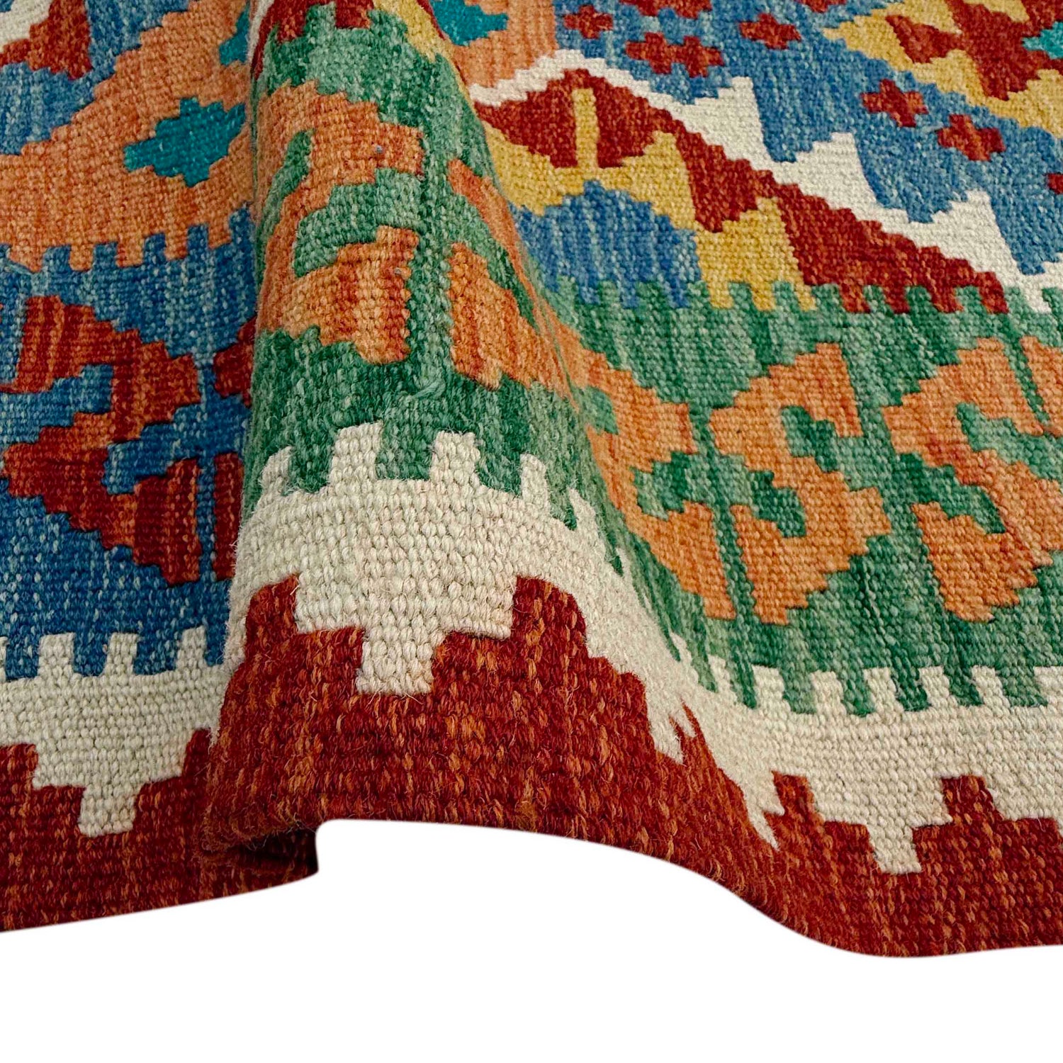 Hand Knotted Afghan Style Kilim 8' 5" x 10' 1" ft / 256 x 308 cm - No. P36881
