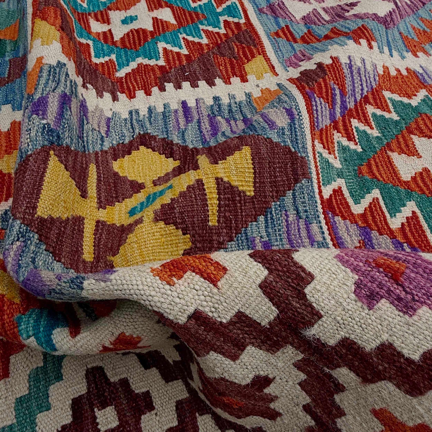 Handmade Afghan Vegetable Kilim 8' 2" x 11' 8" ft / 249 x 355 cm - No. P36889