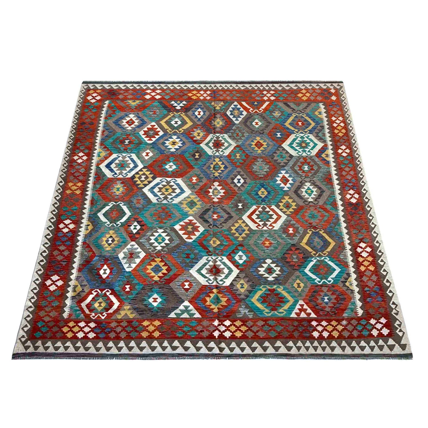 Large Size Chobi Kilim 8' 4" x 9' 9" ft / 255 x 296 cm - No. P36893