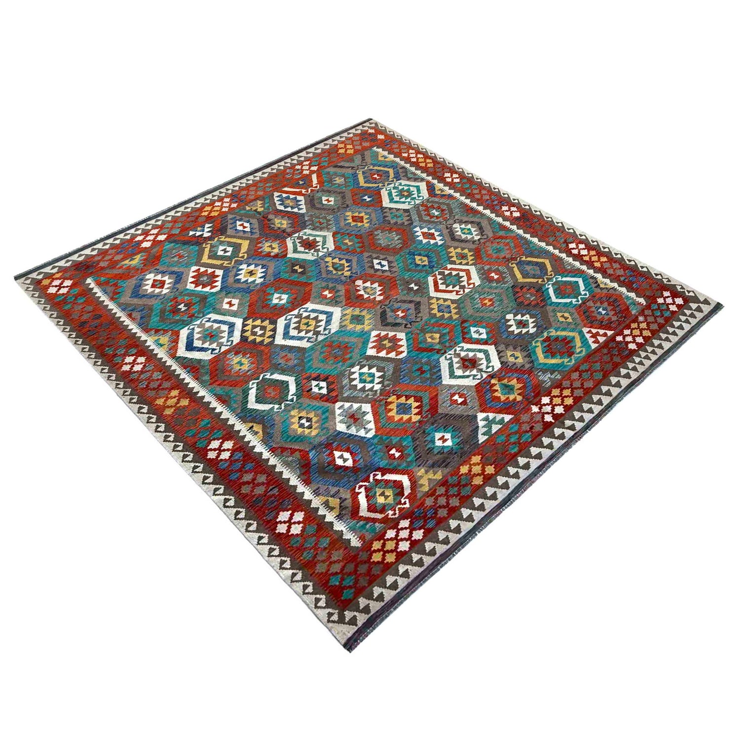 Large Size Chobi Kilim 8' 4" x 9' 9" ft / 255 x 296 cm - No. P36893