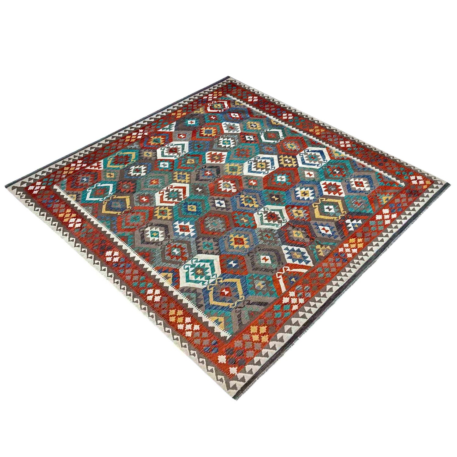 Large Size Chobi Kilim 8' 4" x 9' 9" ft / 255 x 296 cm - No. P36893