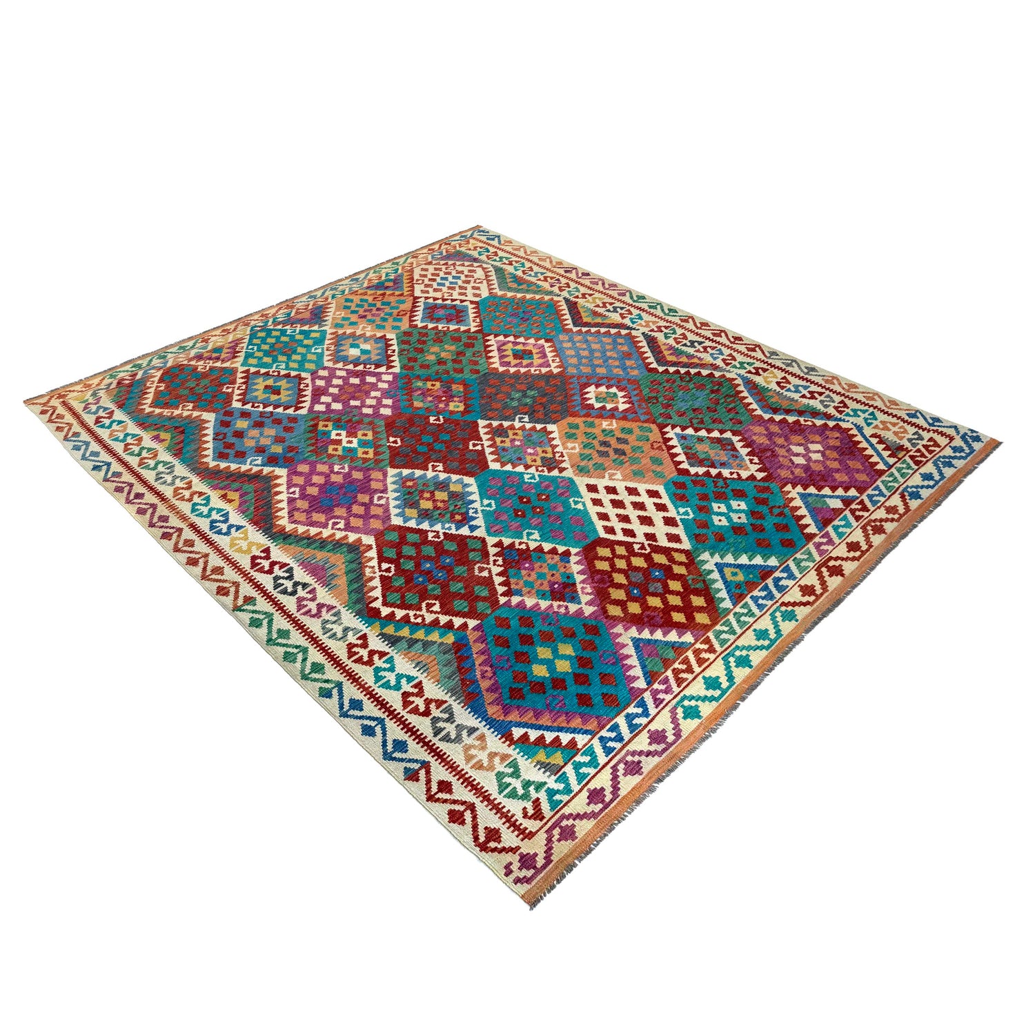 Hand Woven Wool Kelim 8' 2" x 10' 1" ft / 250 x 307 cm - No. P36904