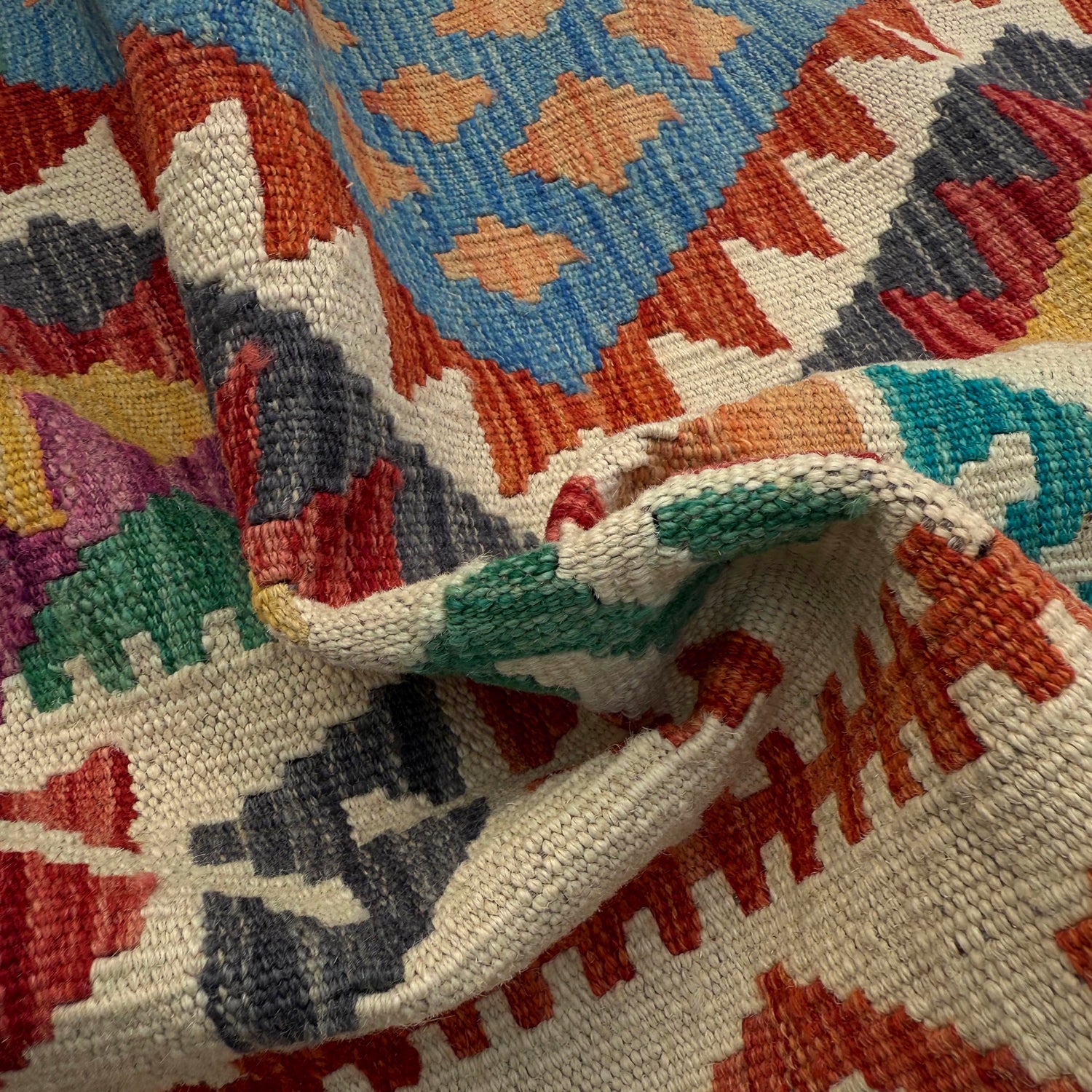 Hand Woven Wool Kelim 8' 2" x 10' 1" ft / 250 x 307 cm - No. P36904