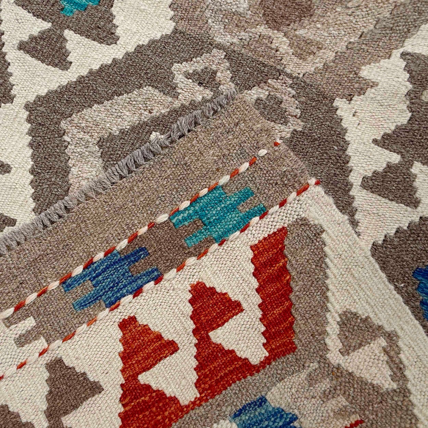 Hand Knotted Flatweave Kilim 8' 2" x 9' 11" ft / 250 x 301 cm - No. P36905