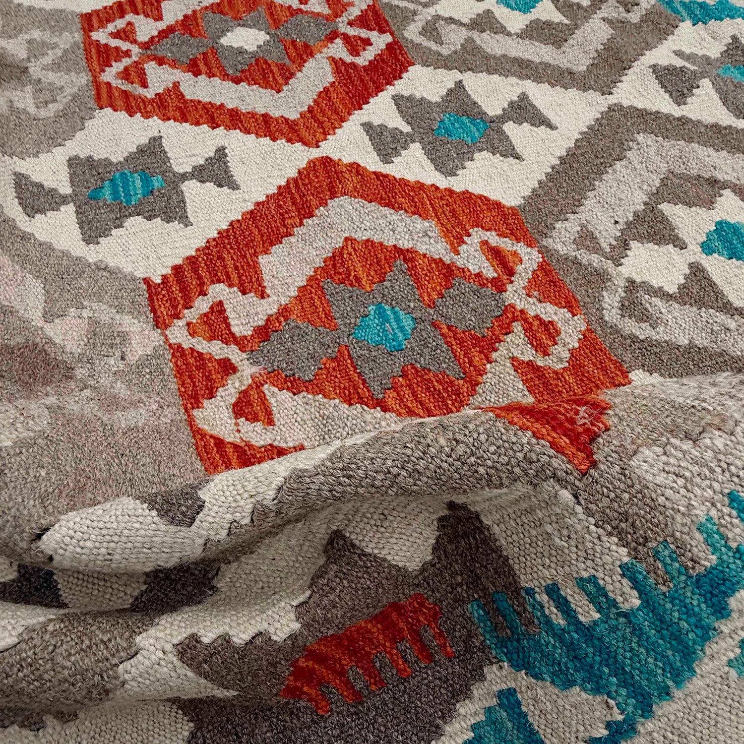 Hand Knotted Flatweave Kilim 8' 2" x 9' 11" ft / 250 x 301 cm - No. P36905