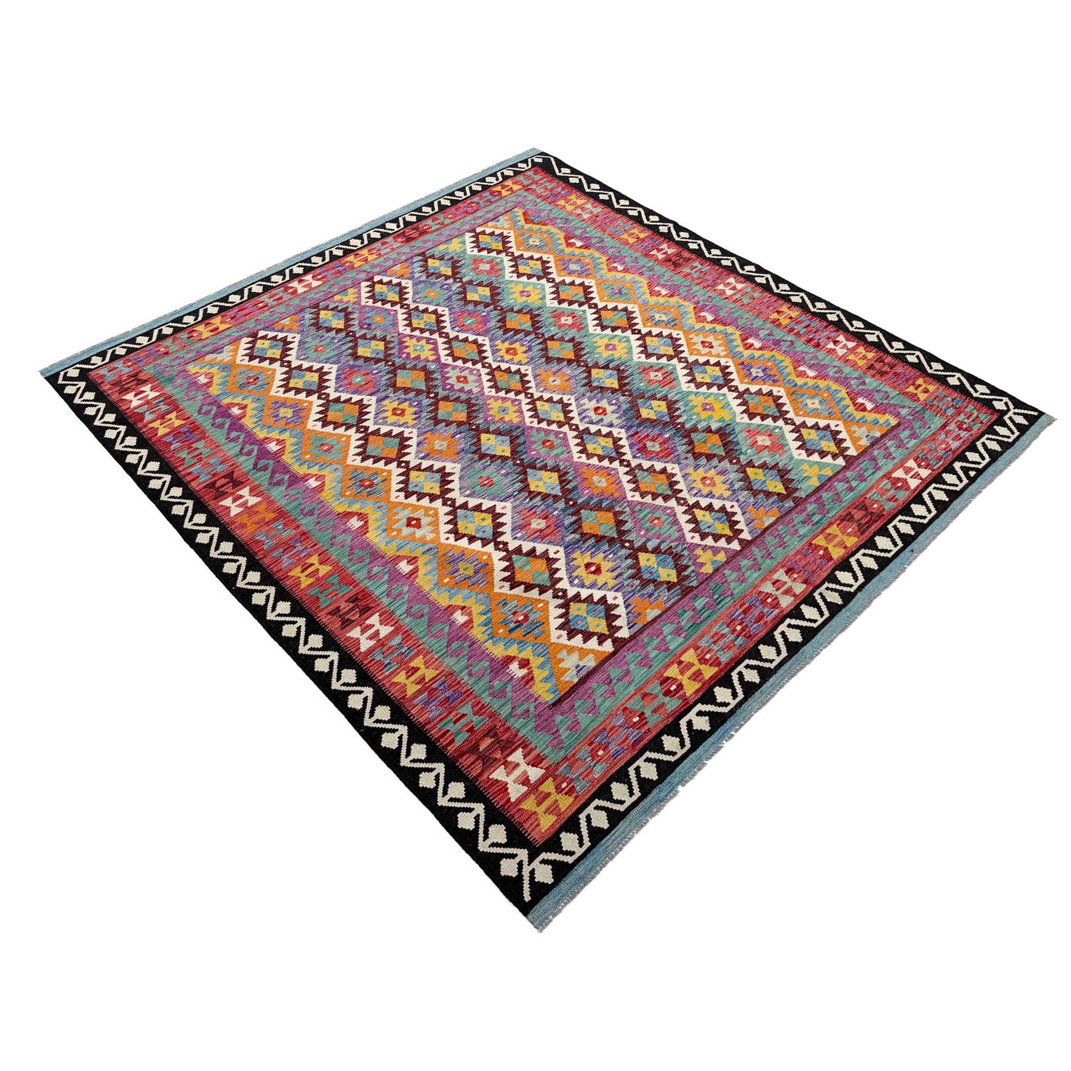 Handmade Afghan Vegetable Kilim 8' 4" x 9' 9" ft / 255 x 298 cm - No. P36906
