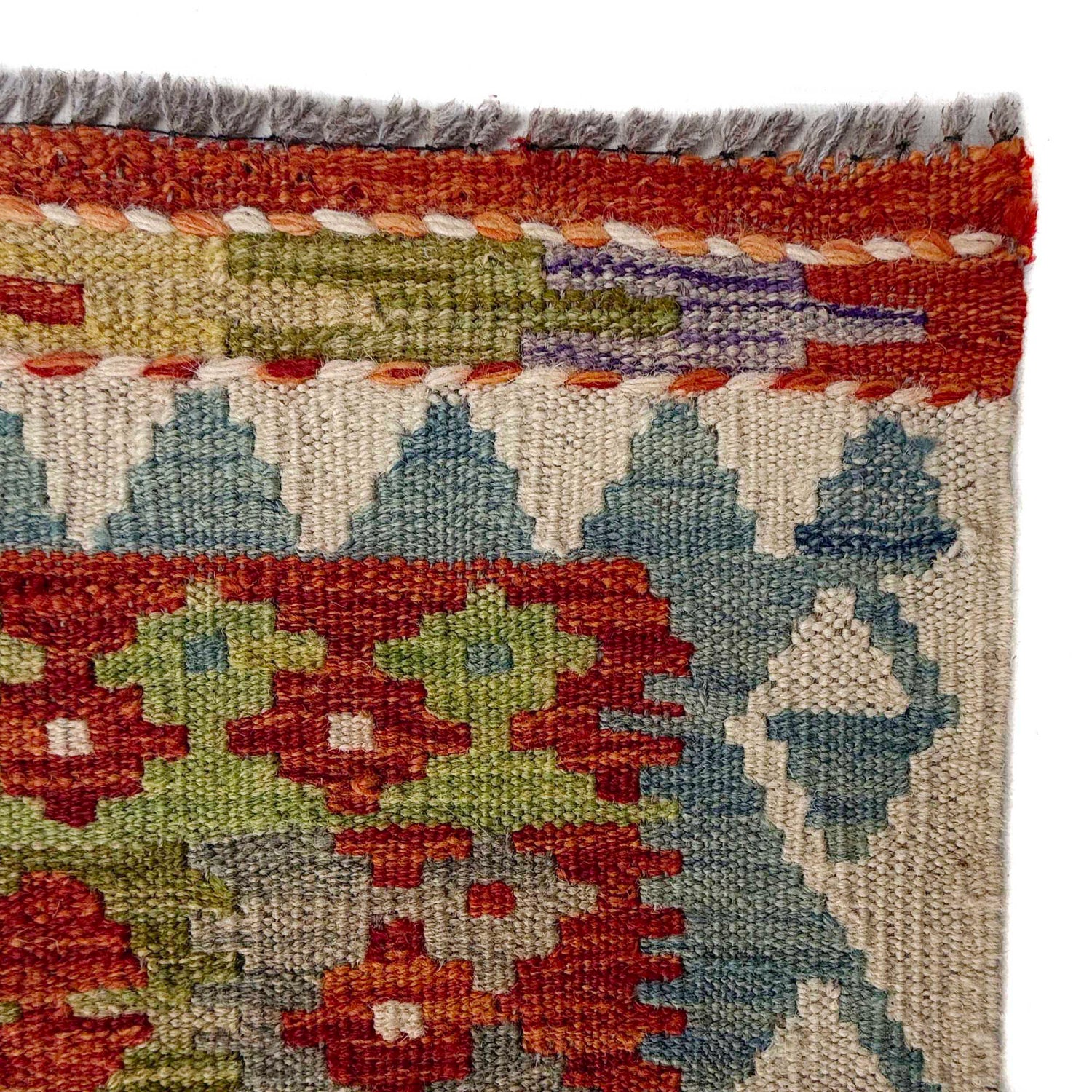 Multi Color ful Flat-Weave Wool Kilim 8' 6" x 11' 4" ft / 259 x 345 cm - No. P36907