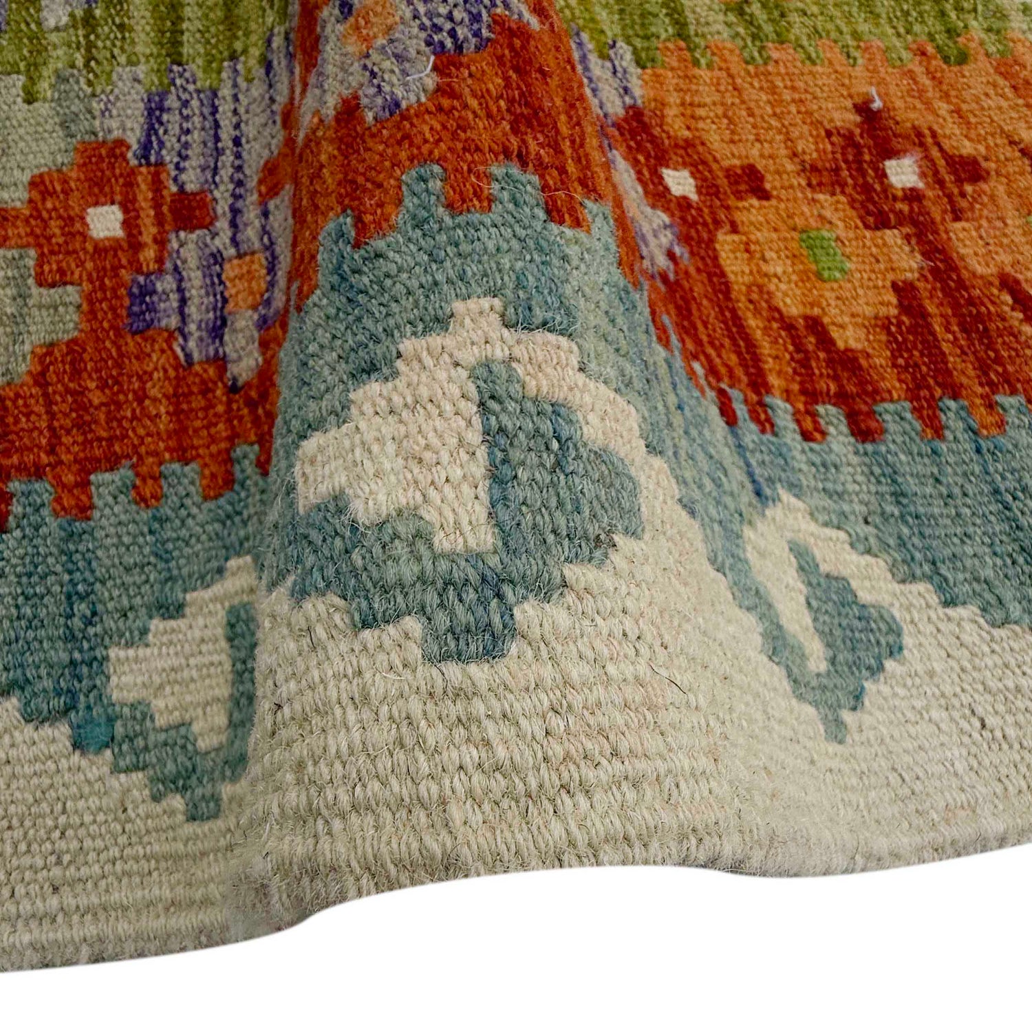 Multi Color ful Flat-Weave Wool Kilim 8' 6" x 11' 4" ft / 259 x 345 cm - No. P36907