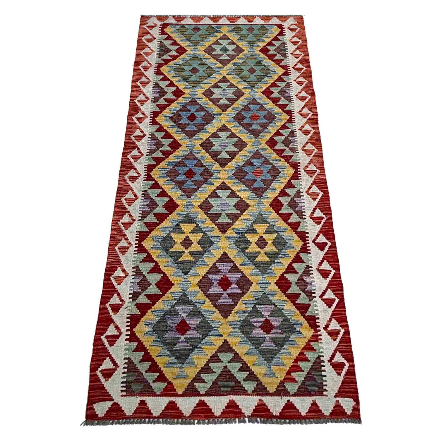 Hand Made Afghan Kilim Runner 2' 9" x 7' 9" ft / 85 x 235 cm - No. P36945
