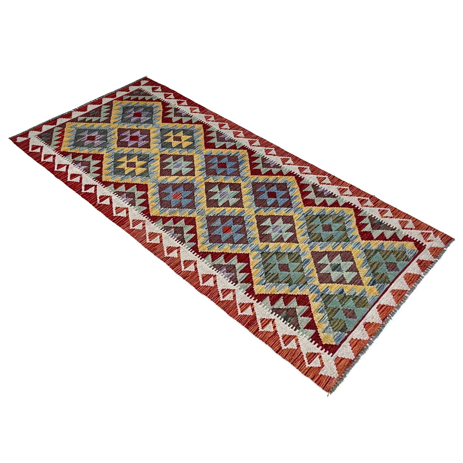 Hand Made Afghan Kilim Runner 2' 9" x 7' 9" ft / 85 x 235 cm - No. P36945