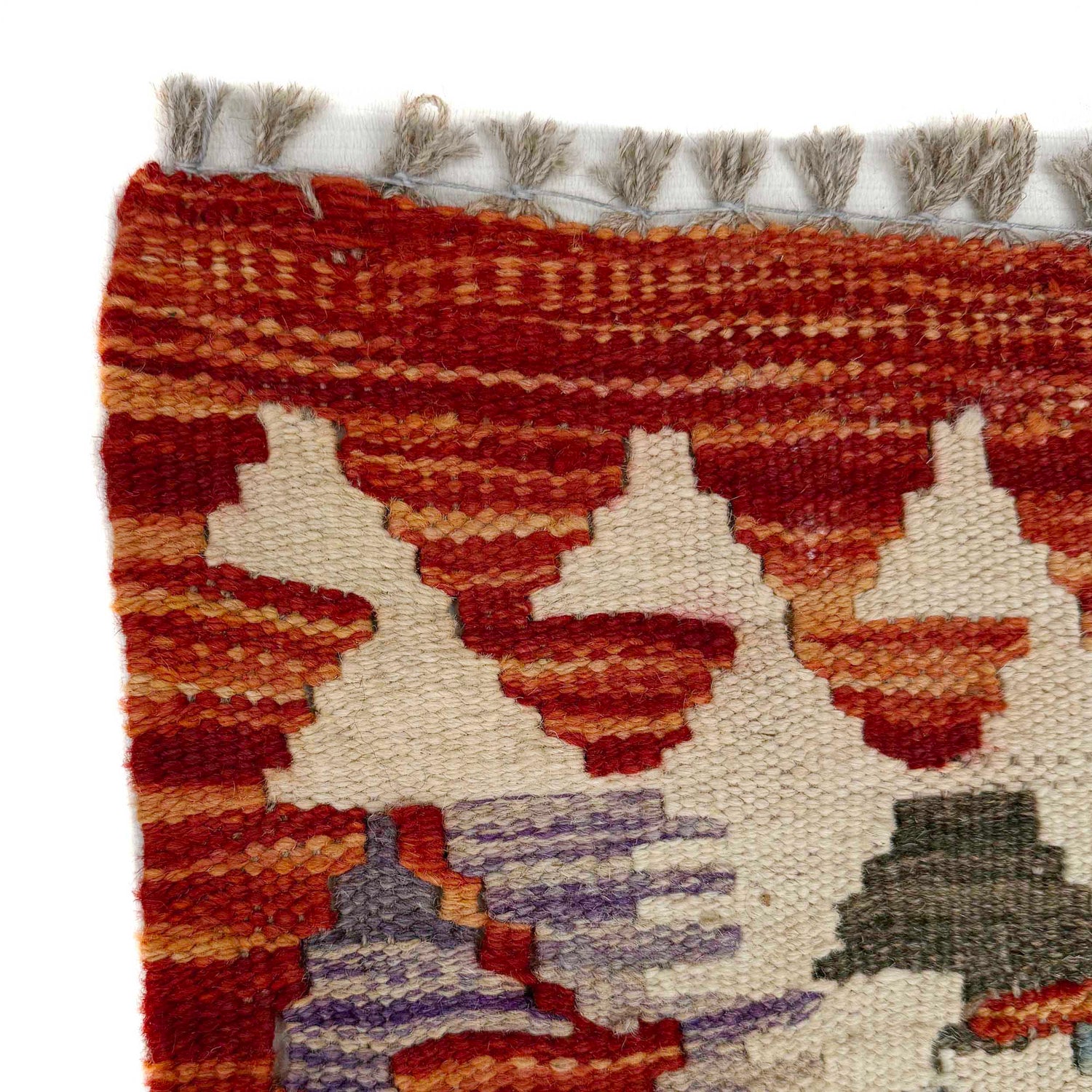 Multi Color ful Flat-Weave Wool Kilim Runner 2' 5" x 6' 3" ft / 74 x 191 cm - No. P36964