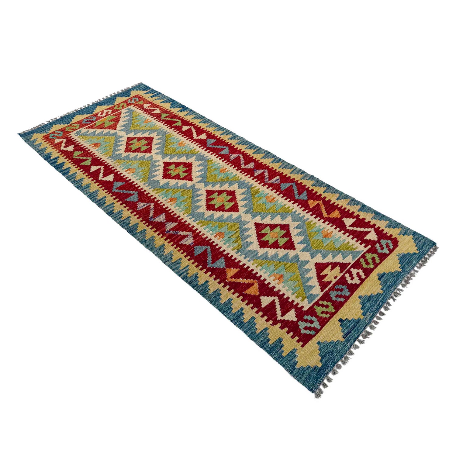 Handmade Vegetable Kelim Runner 2' 6" x 6' 4" ft / 77 x 193 cm - No. P36966