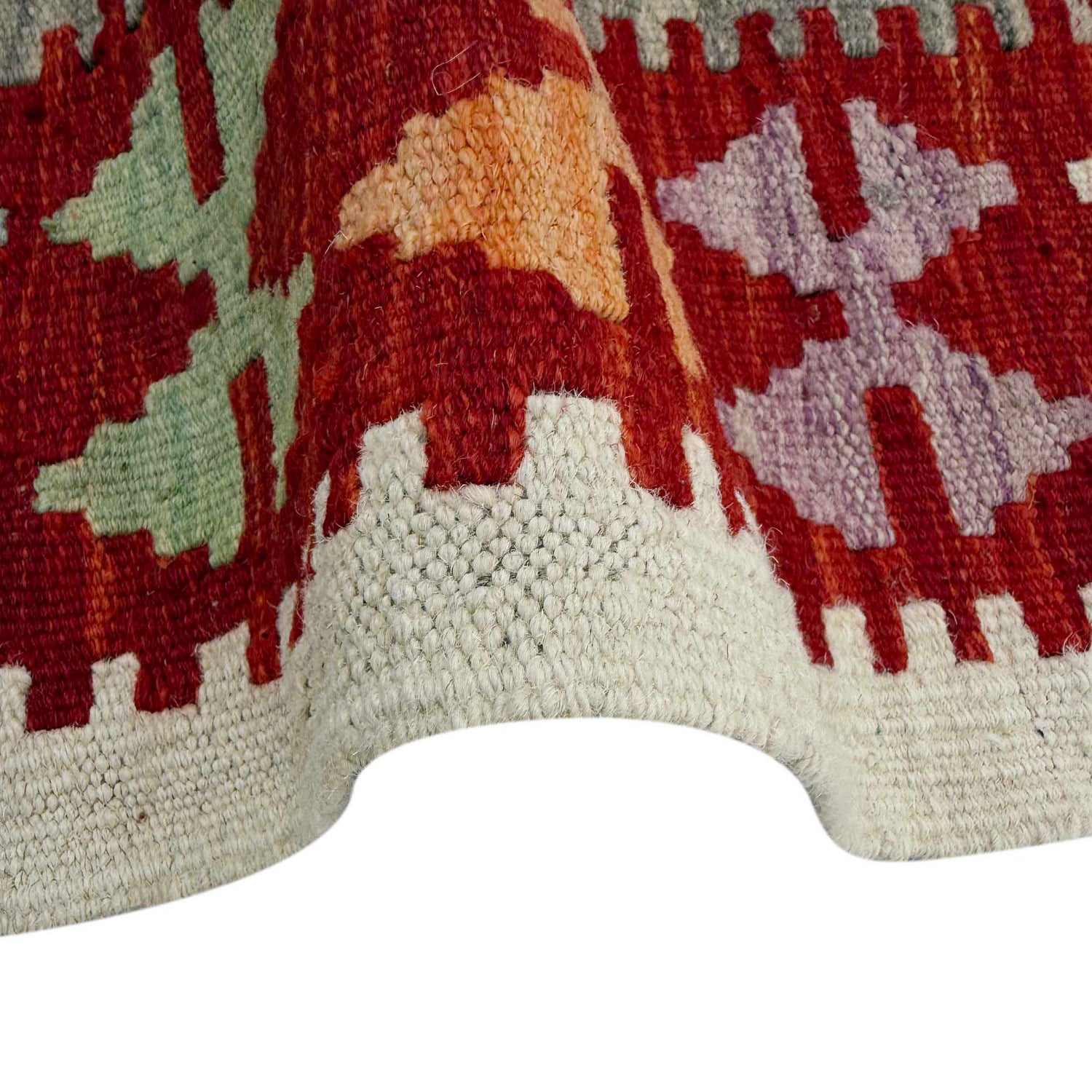 Hand Knotted Afghan Style Kilim Runner 2' 6" x 5' 11" ft / 76 x 180 cm - No. P36970