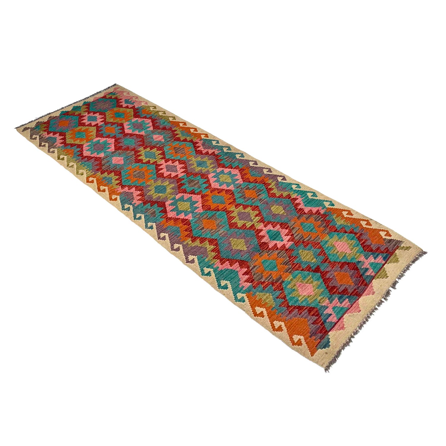 Hand Made Afghan Kilim Runner 2' 9" x 9' 5" ft / 84 x 287 cm - No. P36972