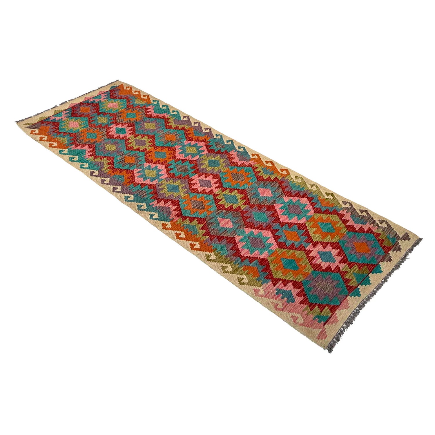 Hand Made Afghan Kilim Runner 2' 9" x 9' 5" ft / 84 x 287 cm - No. P36972