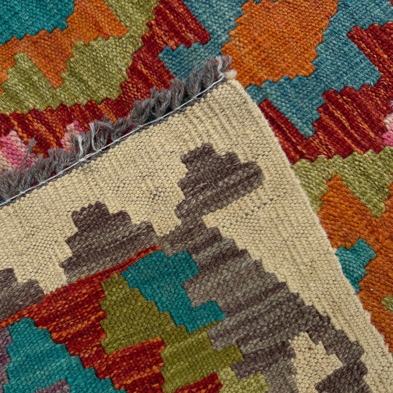 Hand Made Afghan Kilim Runner 2' 9" x 9' 5" ft / 84 x 287 cm - No. P36972
