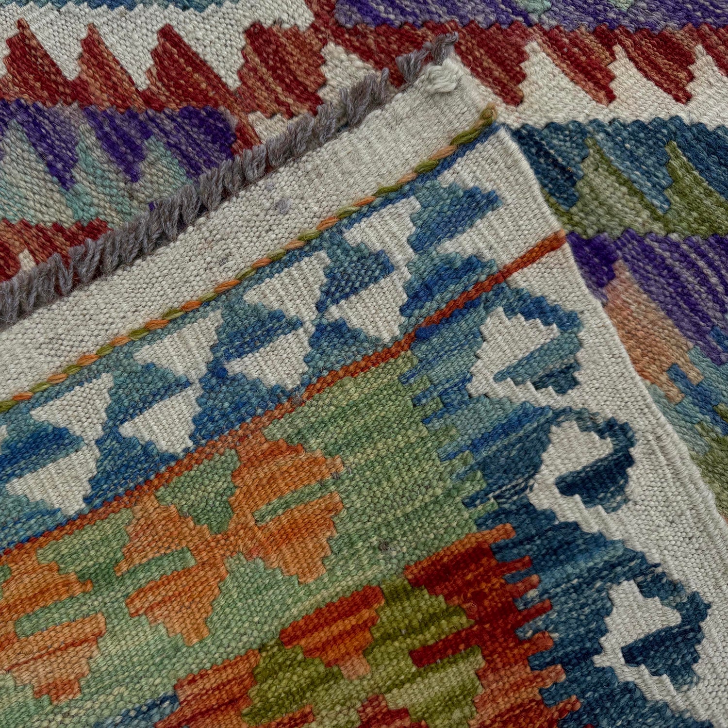 Long Kilim Runner 3' 1" x 10' 0" ft / 95 x 306 cm - No. P36973