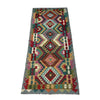 Multi Color ful Flat-Weave Wool Kilim Runner 2' 10" x 9' 10" ft / 87 x 300 cm - No. P36976