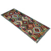 Multi Color ful Flat-Weave Wool Kilim Runner 2' 10" x 9' 10" ft / 87 x 300 cm - No. P36976