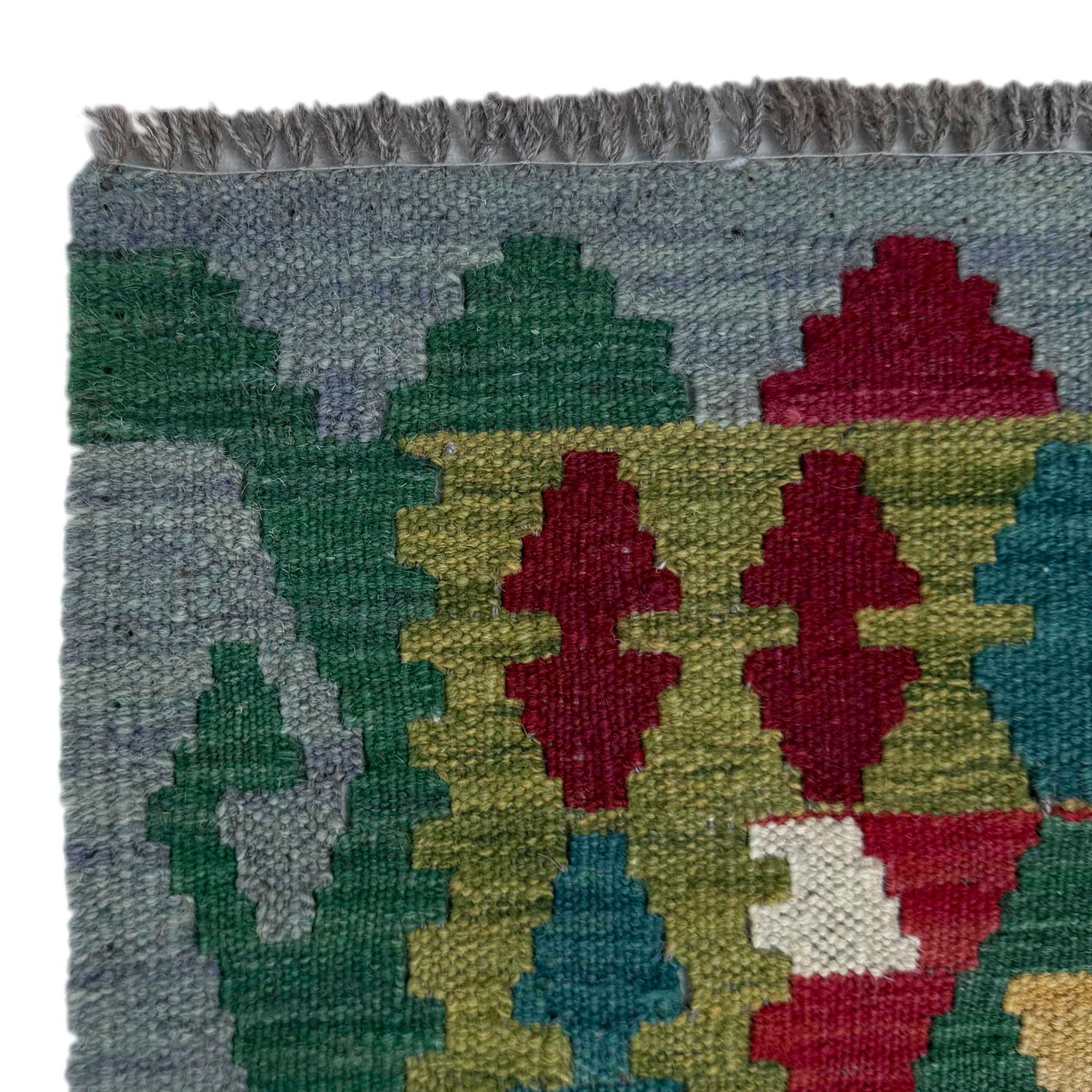 Multi Color ful Flat-Weave Wool Kilim Runner 2' 10" x 9' 10" ft / 87 x 300 cm - No. P36976