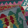 Multi Color ful Flat-Weave Wool Kilim Runner 2' 10" x 9' 10" ft / 87 x 300 cm - No. P36976