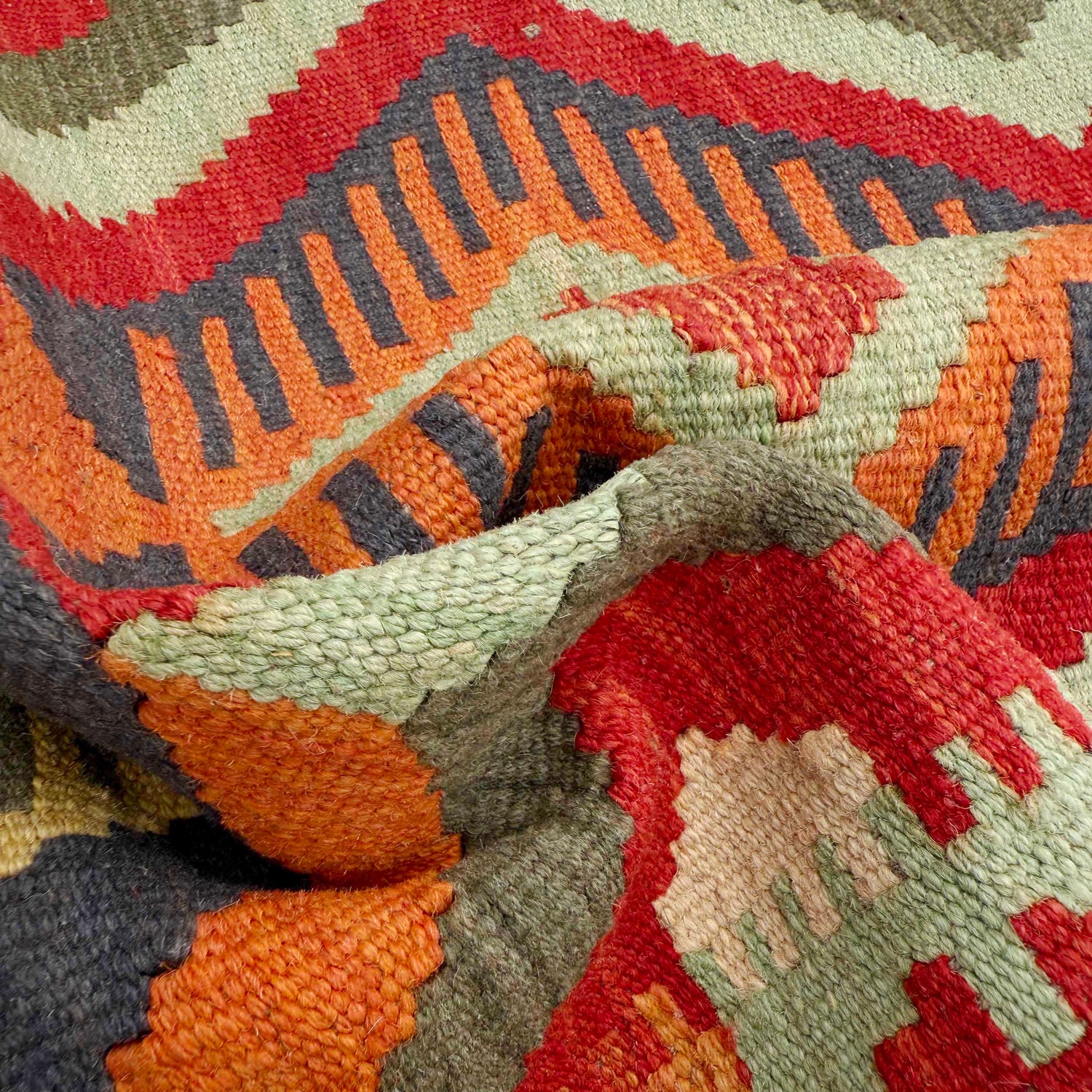 Multi Color ful Flat-Weave Wool Kilim Runner 2' 7" x 9' 6" ft / 80 x 289 cm - No. P36980