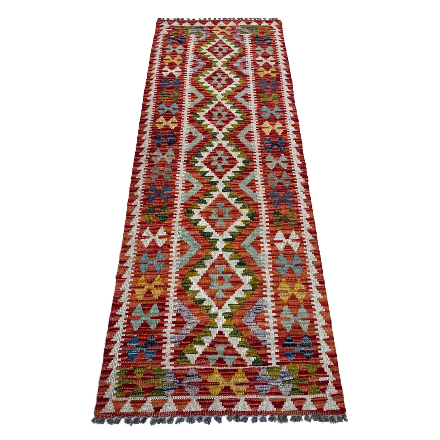Short Chobi Kilim Runner 2' 4" x 6' 11" ft / 72 x 210 cm - No. P36994