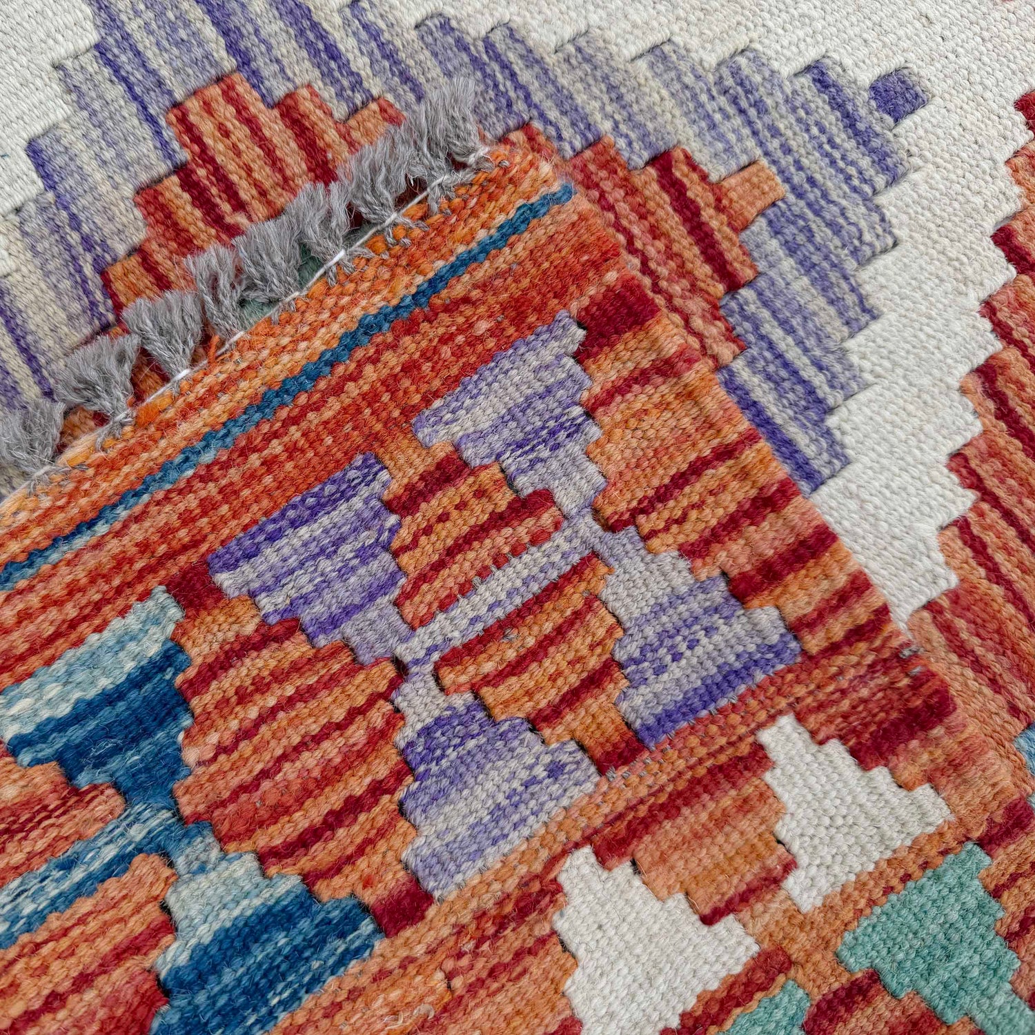 Hand Knotted Flatweave Kilim Runner 2' 7" x 6' 4" ft / 79 x 194 cm - No. P37002