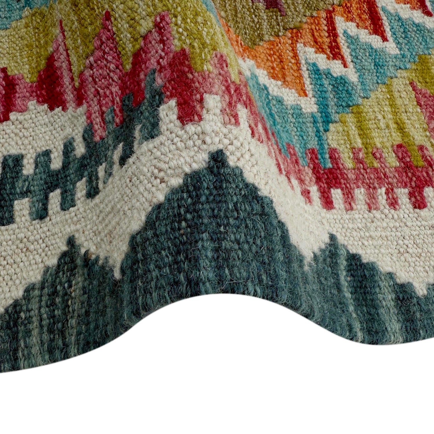 Hand Made Afghan Kilim Runner 2' 7" x 6' 3" ft / 80 x 190 cm - No. P37005