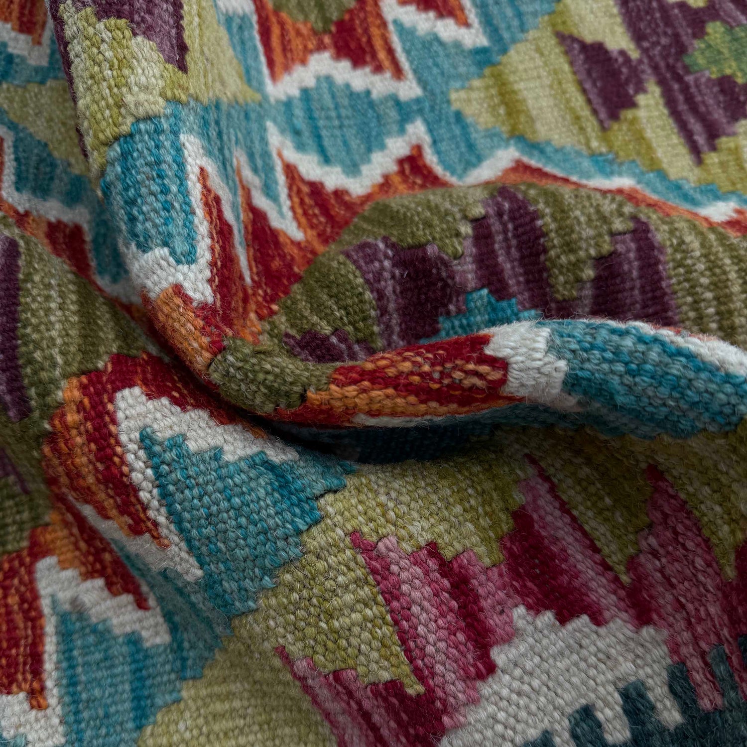 Hand Made Afghan Kilim Runner 2' 7" x 6' 3" ft / 80 x 190 cm - No. P37005