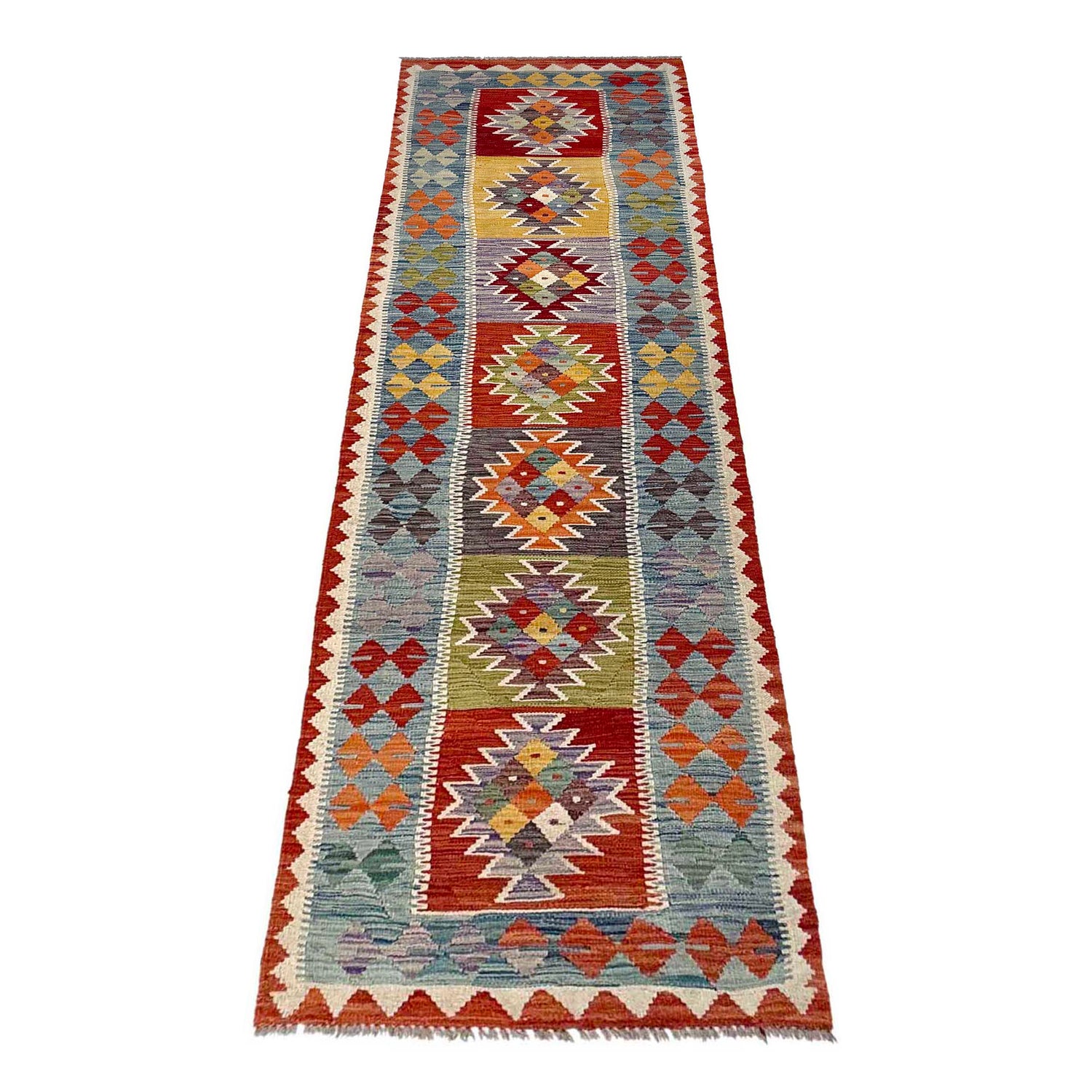 Handmade Vegetable Kelim Runner 2' 6" x 9' 4" ft / 77 x 284 cm - No. P37007
