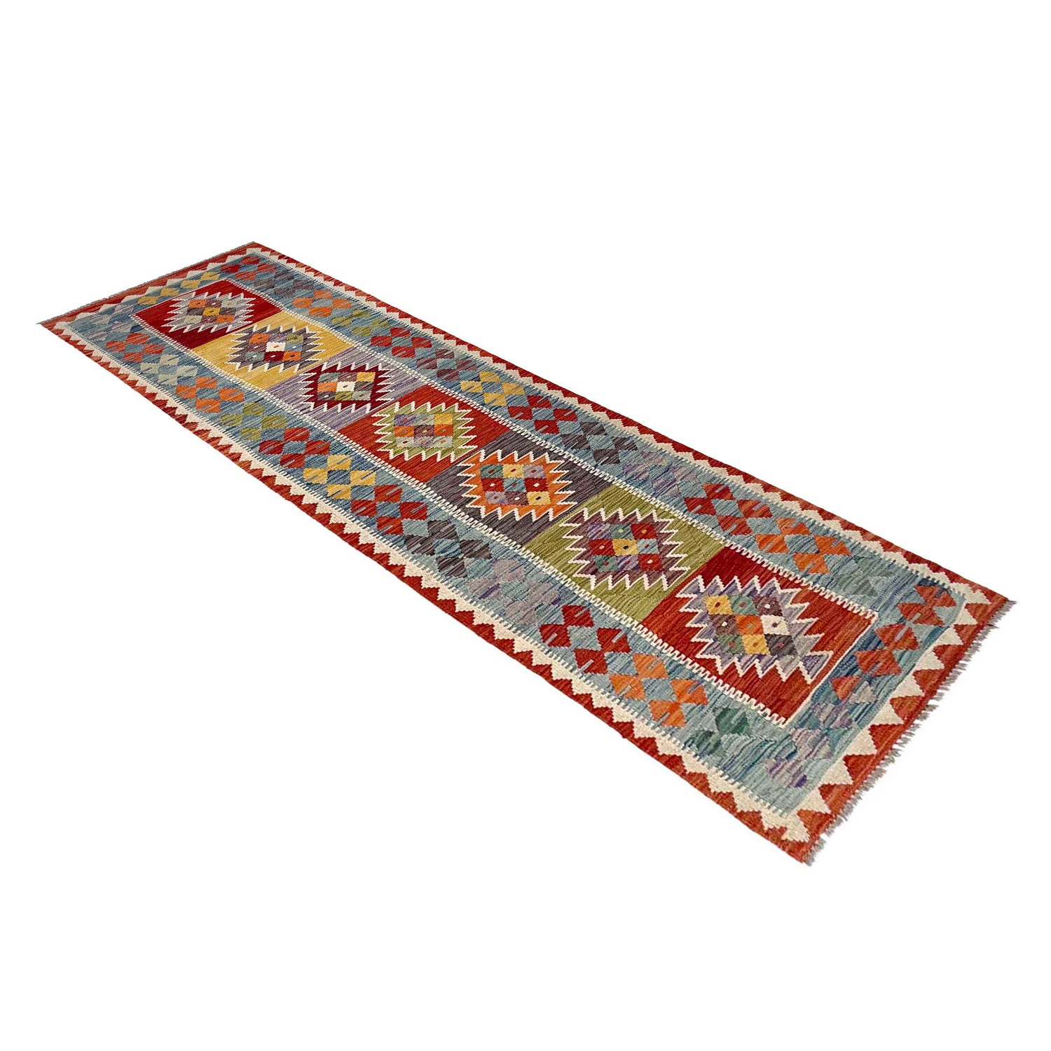 Handmade Vegetable Kelim Runner 2' 6" x 9' 4" ft / 77 x 284 cm - No. P37007