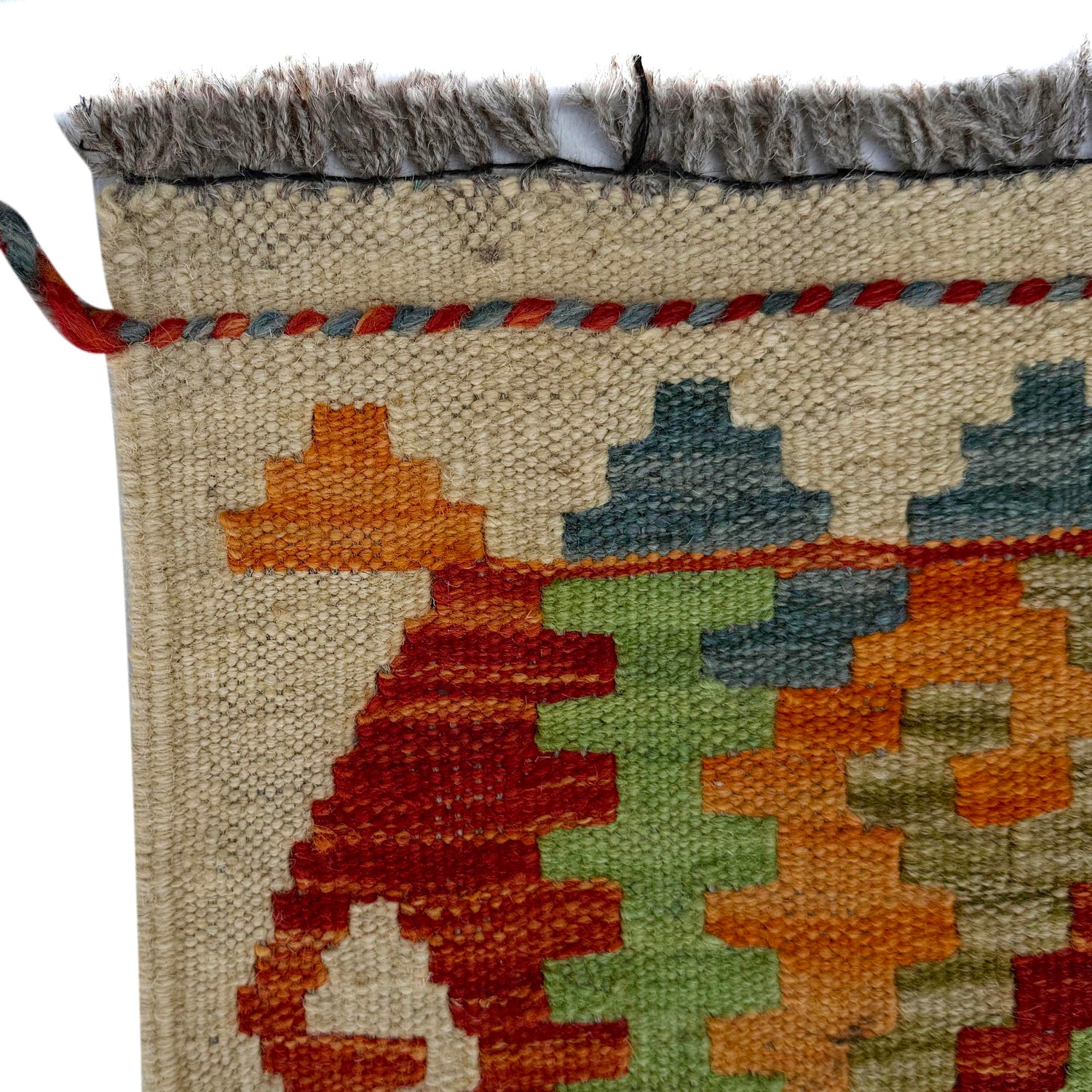 Multi Color ful Flat-Weave Wool Kilim Runner 2' 9" x 9' 7" ft / 84 x 292 cm - No. P37008