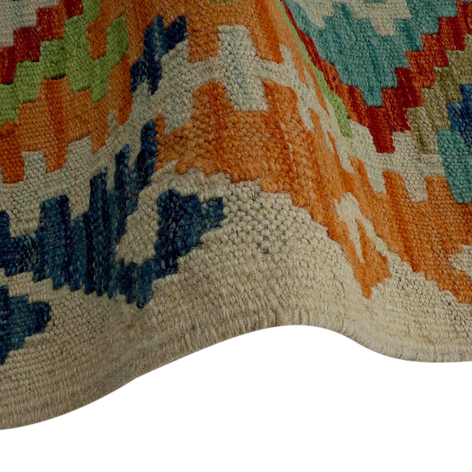 Multi Color ful Flat-Weave Wool Kilim Runner 2' 9" x 9' 7" ft / 84 x 292 cm - No. P37008