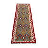Multi Color ful Flat-Weave Wool Kilim Runner 2' 7" x 9' 6" ft / 79 x 290 cm - No. P37012