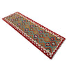 Multi Color ful Flat-Weave Wool Kilim Runner 2' 7" x 9' 6" ft / 79 x 290 cm - No. P37012