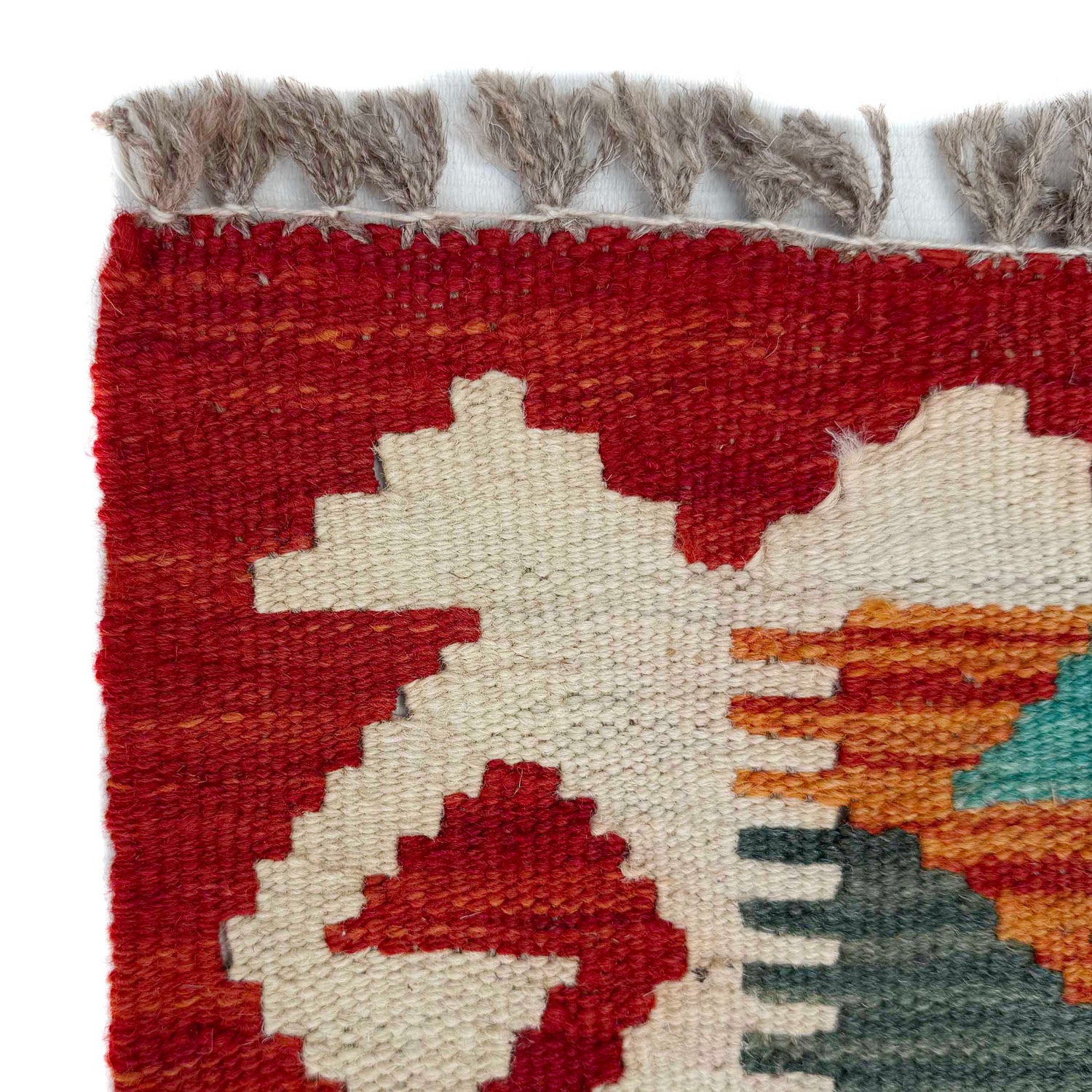 Multi Color ful Flat-Weave Wool Kilim Runner 2' 7" x 9' 6" ft / 79 x 290 cm - No. P37012