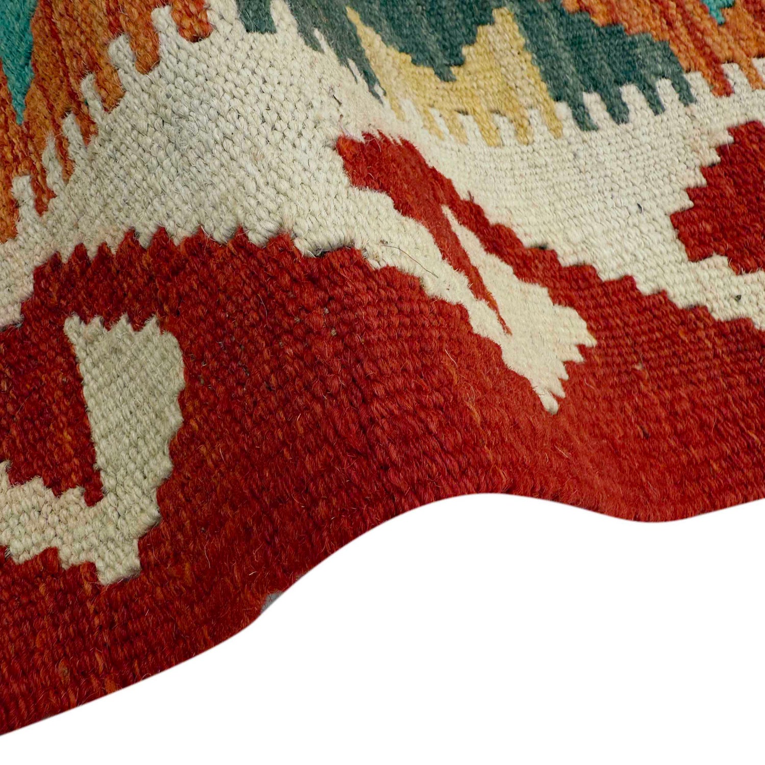 Multi Color ful Flat-Weave Wool Kilim Runner 2' 7" x 9' 6" ft / 79 x 290 cm - No. P37012