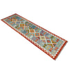 Hand Knotted Afghan Style Kilim Runner 2' 9" x 9' 8" ft / 83 x 294 cm - No. P37018