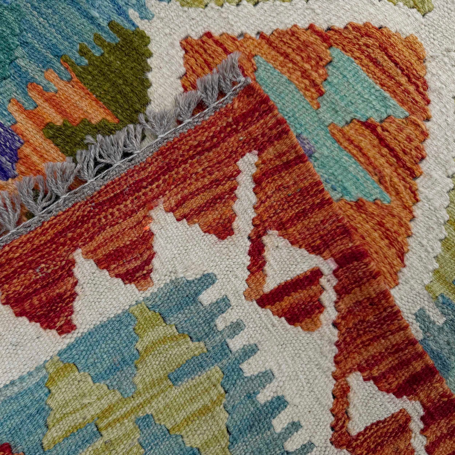 Hand Knotted Afghan Style Kilim Runner 2' 9" x 9' 8" ft / 83 x 294 cm - No. P37018