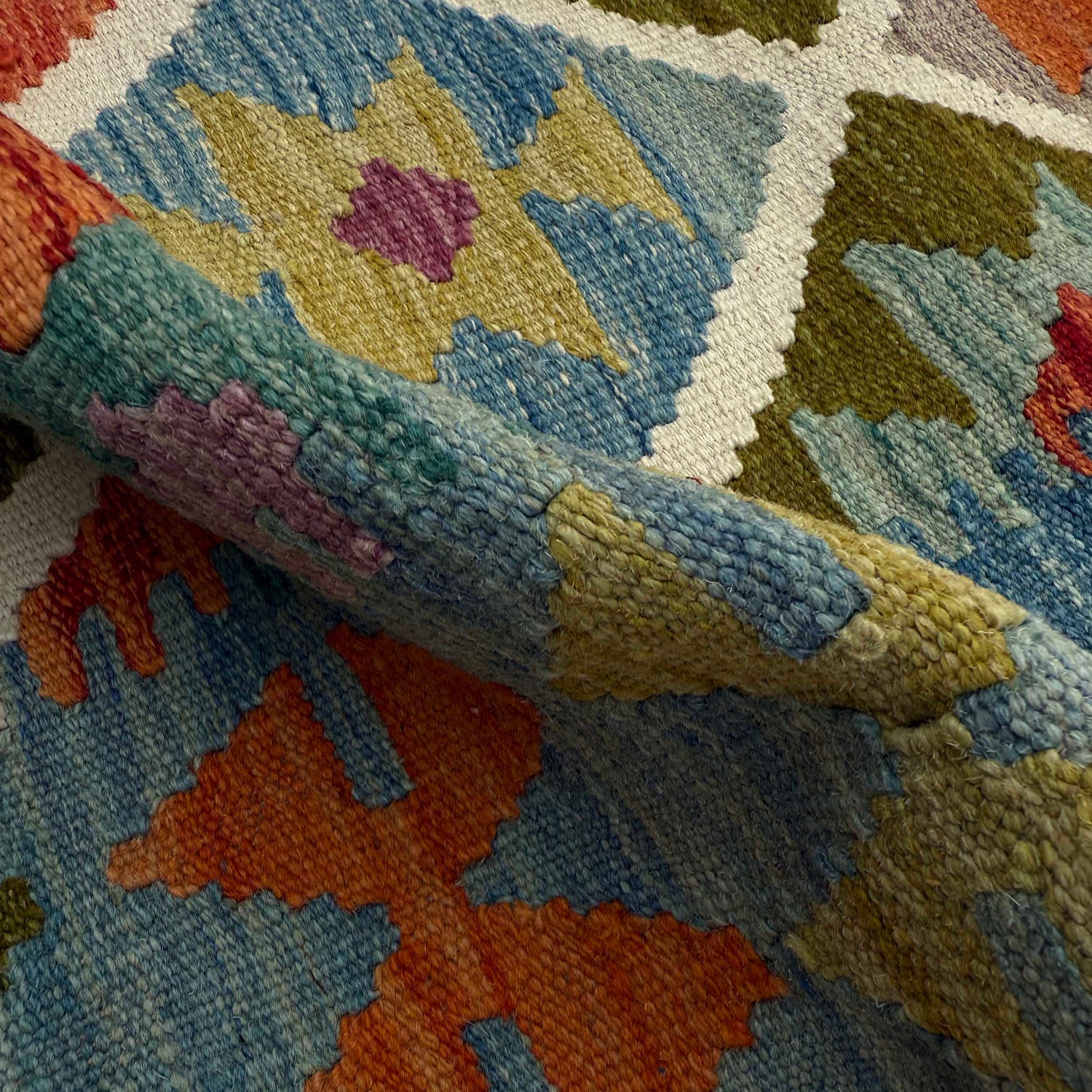 Hand Knotted Afghan Style Kilim Runner 2' 9" x 9' 8" ft / 83 x 294 cm - No. P37018