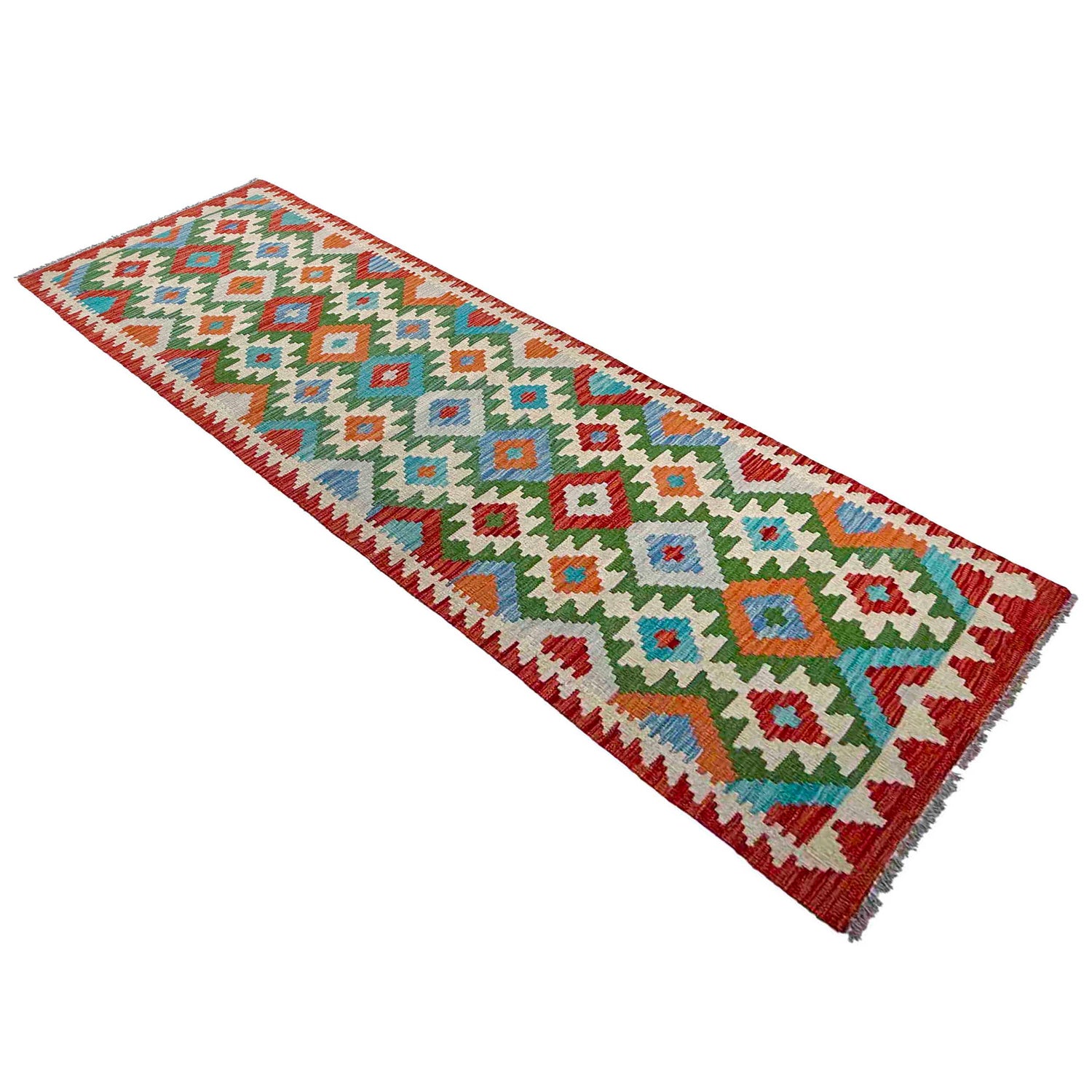 Handmade Vegetable Kilim Runner 2' 9" x 9' 8" ft / 85 x 295 cm - No. P37019