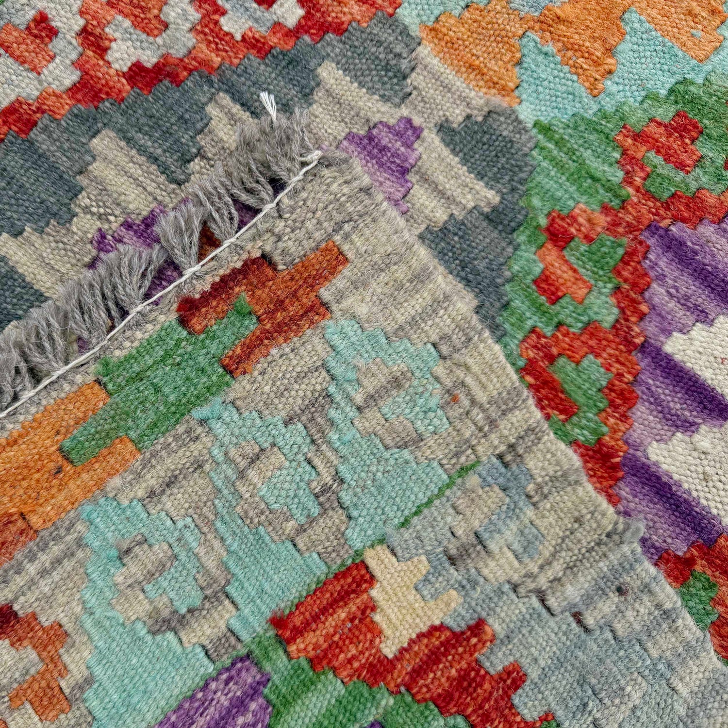 Hand Woven Wool Kelim Runner 2' 9" x 9' 11" ft / 83 x 303 cm - No. P37020