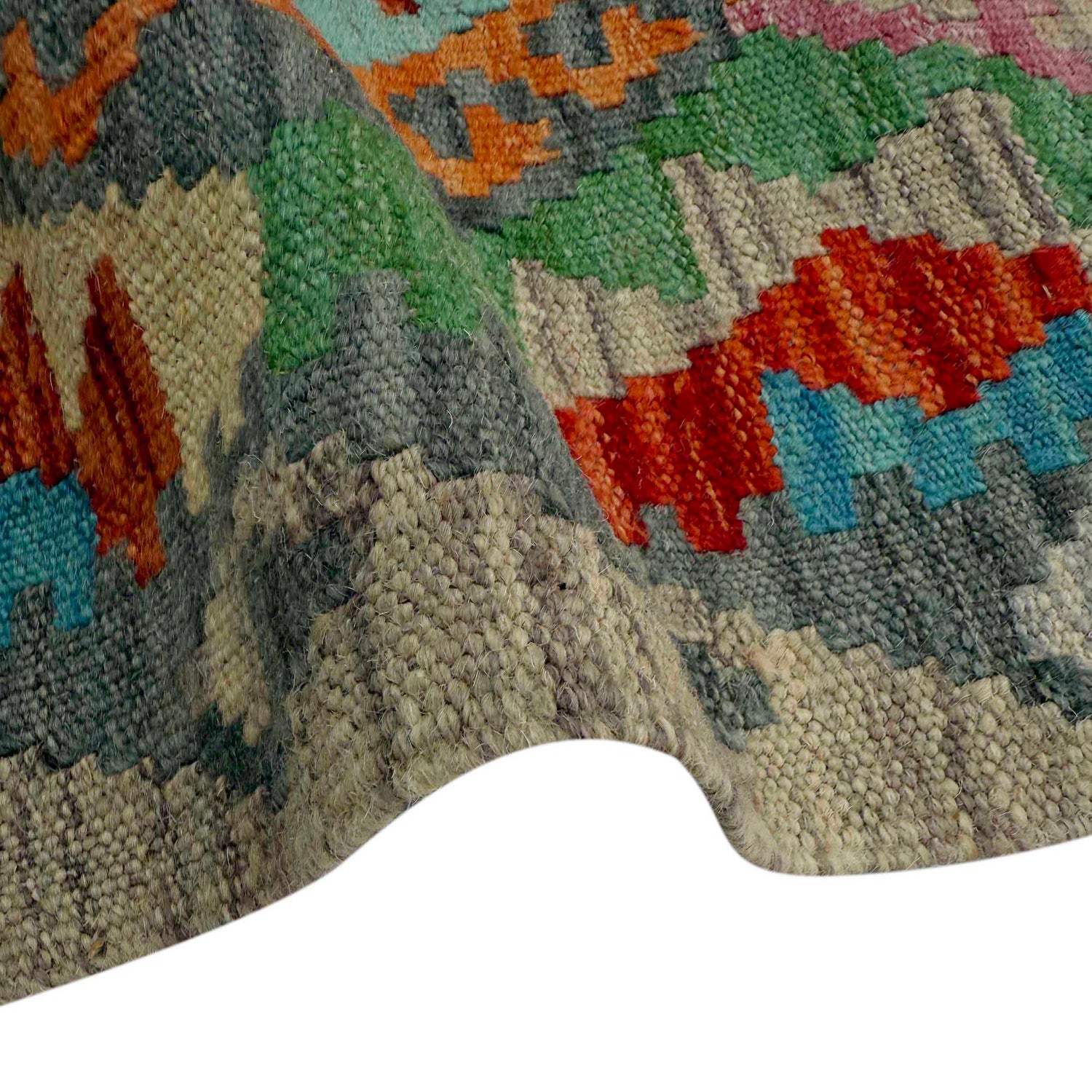 Hand Woven Wool Kelim Runner 2' 9" x 9' 11" ft / 83 x 303 cm - No. P37020