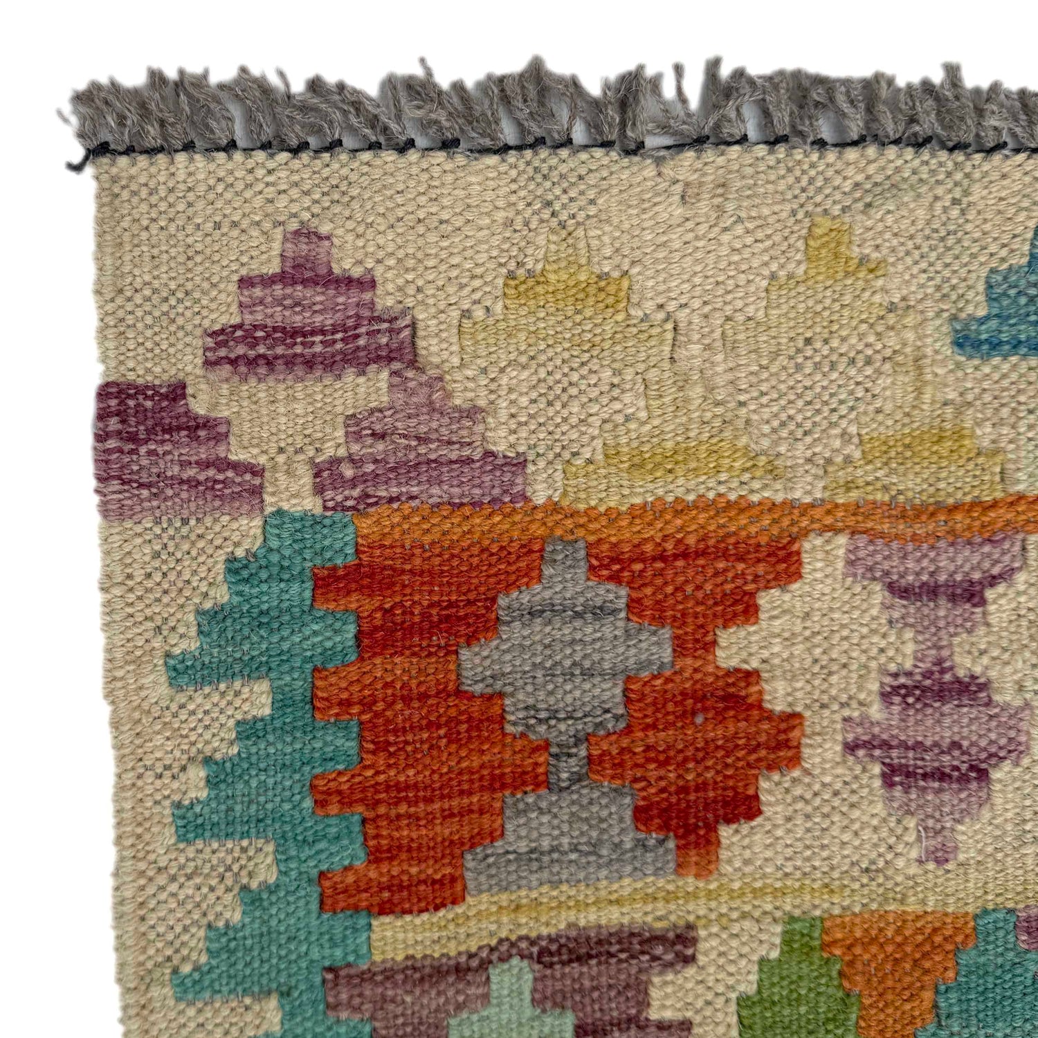 Hand Knotted Afghan Style Kilim Runner 2' 7" x 9' 9" ft / 79 x 297 cm - No. P37022