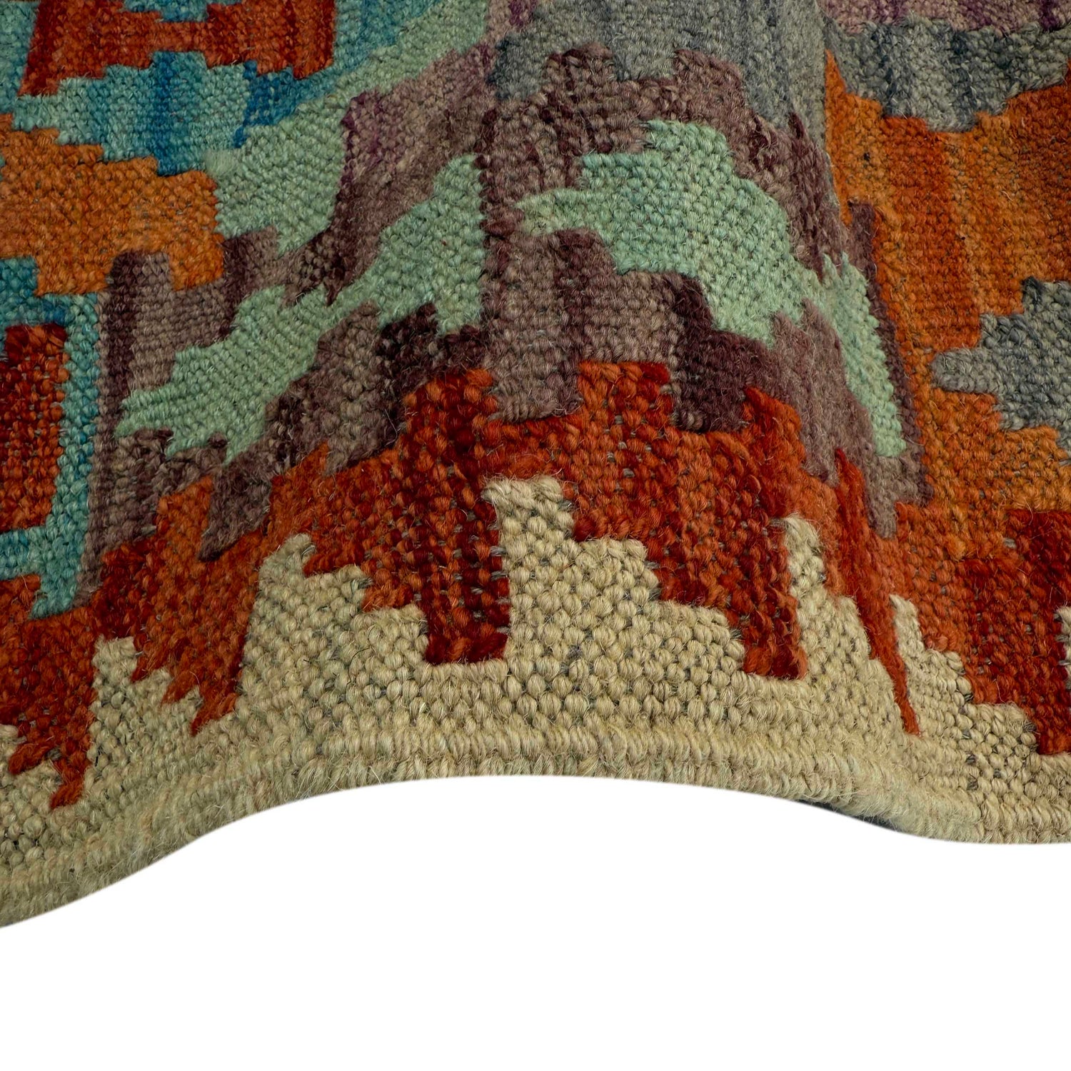 Hand Knotted Afghan Style Kilim Runner 2' 7" x 9' 9" ft / 79 x 297 cm - No. P37022