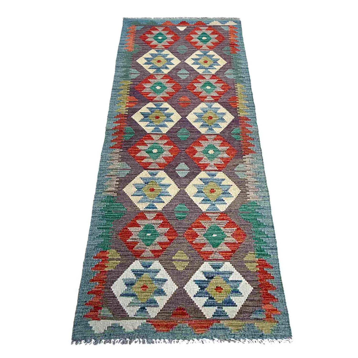 Handmade Vegetable Kelim Runner 2' 7" x 9' 4" ft / 79 x 285 cm - No. P37029